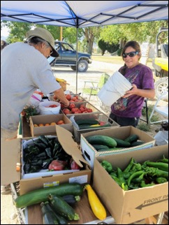 The Farmer&#39;s Market Monday morning concluded the event. Folks could take delicious Snake Valley produce and other goods home with them.